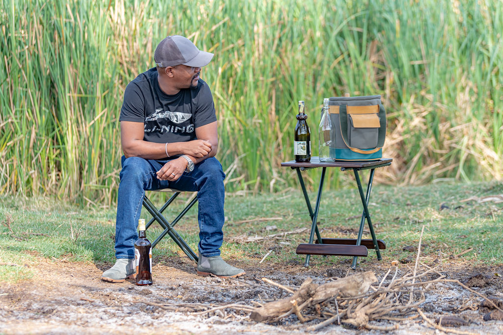 Champagne Cooler in Green Ripstop & Tan Leather - Image 8