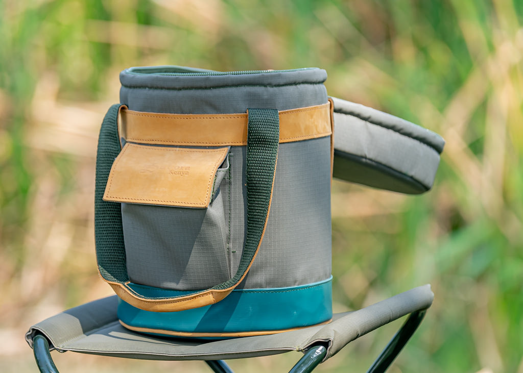 Champagne Cooler in Green Ripstop & Tan Leather - Image 13