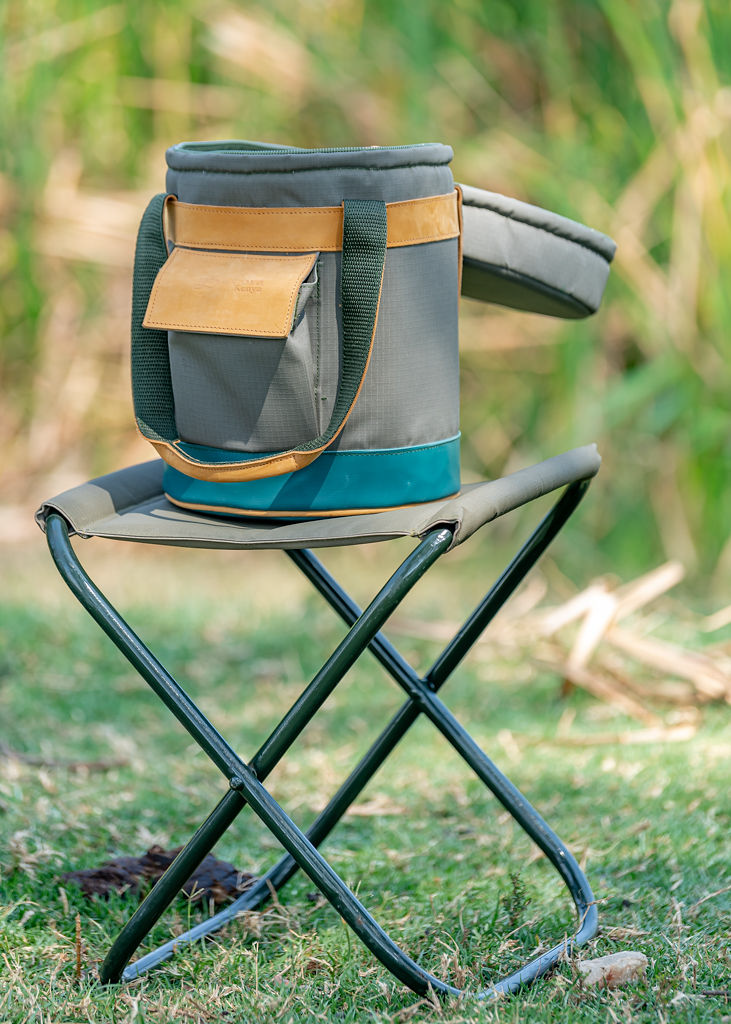 Champagne Cooler in Green Ripstop & Tan Leather - Image 12