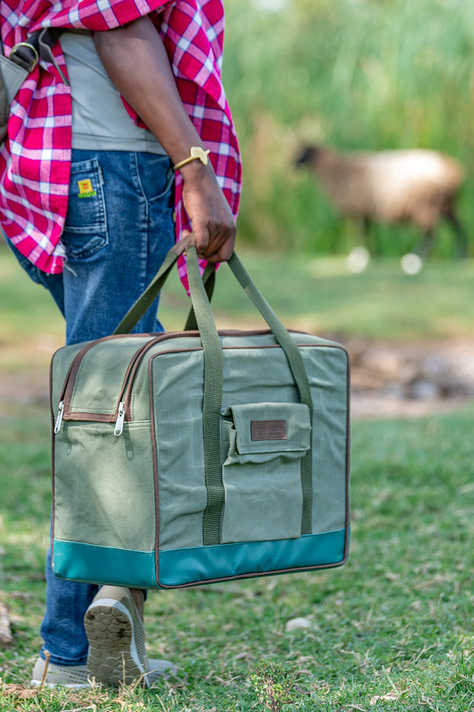 Safari Cooler in Green Canvas - Image 9