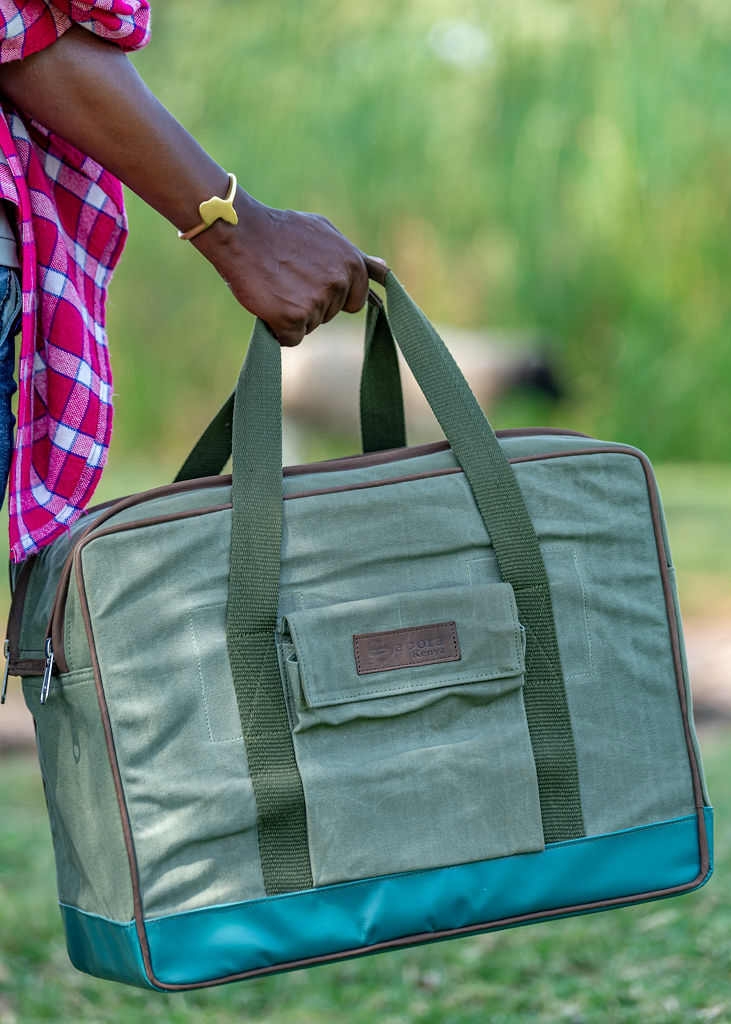Safari Cooler in Green Canvas - Image 10