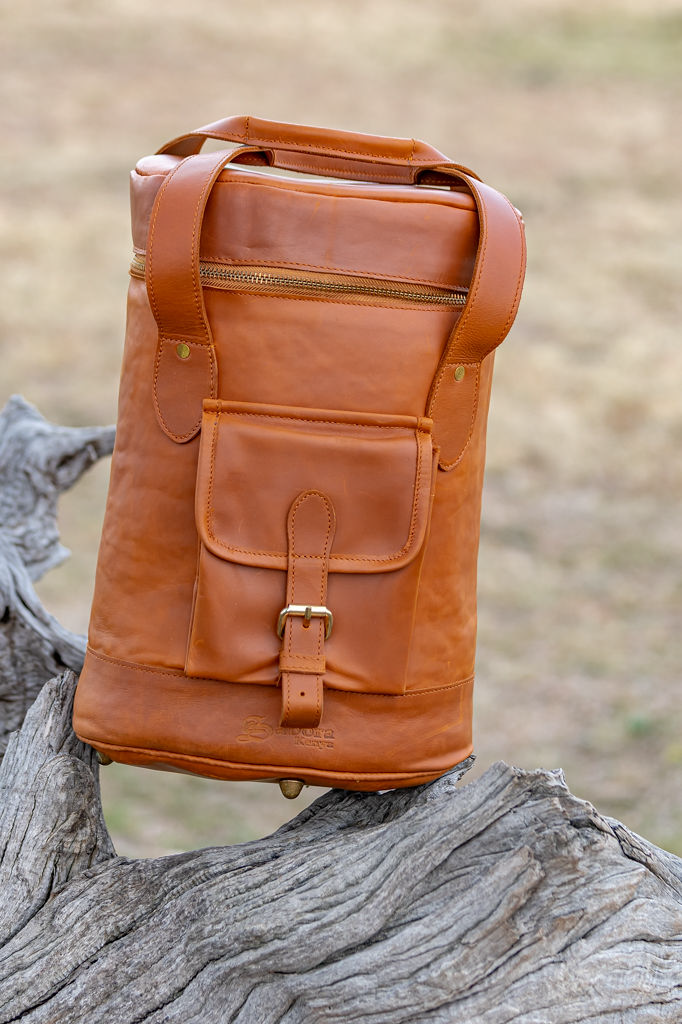 Tan Leather Champagne Cooler - Image 3