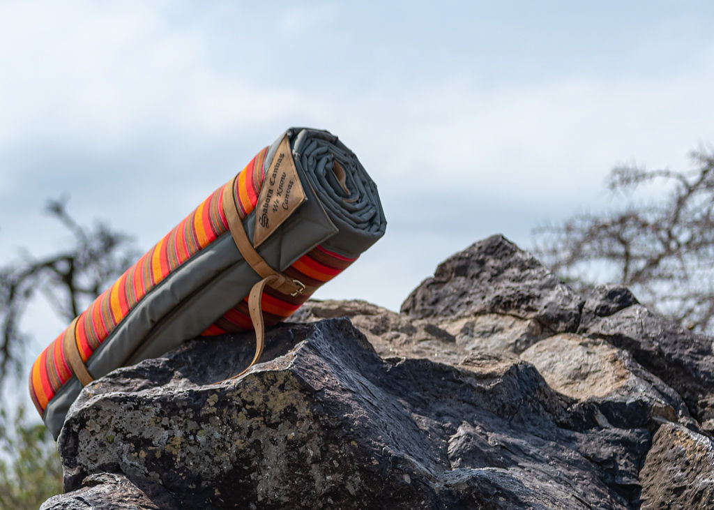 Picnic Mat in Green Ripstop & Maasai Shuka - Image 5