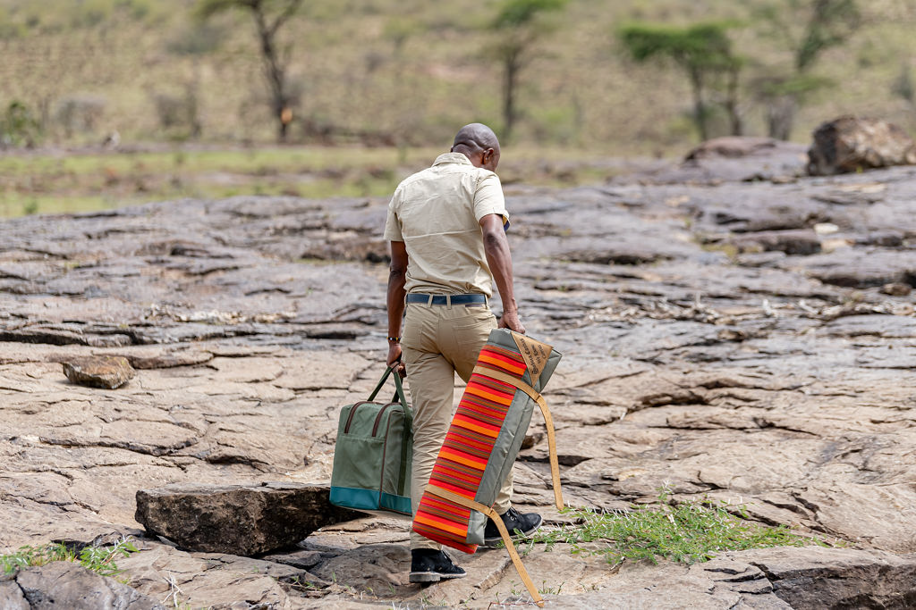Picnic Mat in Green Ripstop & Maasai Shuka - Image 4