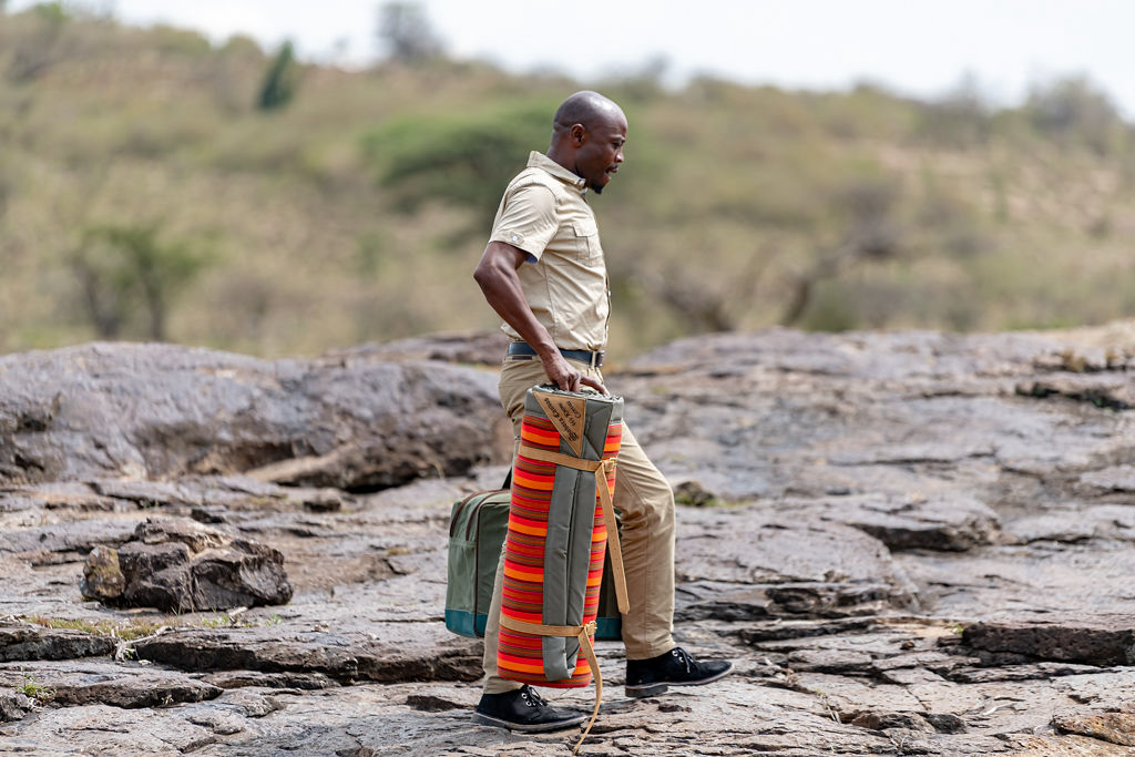 Picnic Mat in Green Ripstop & Maasai Shuka - Image 3