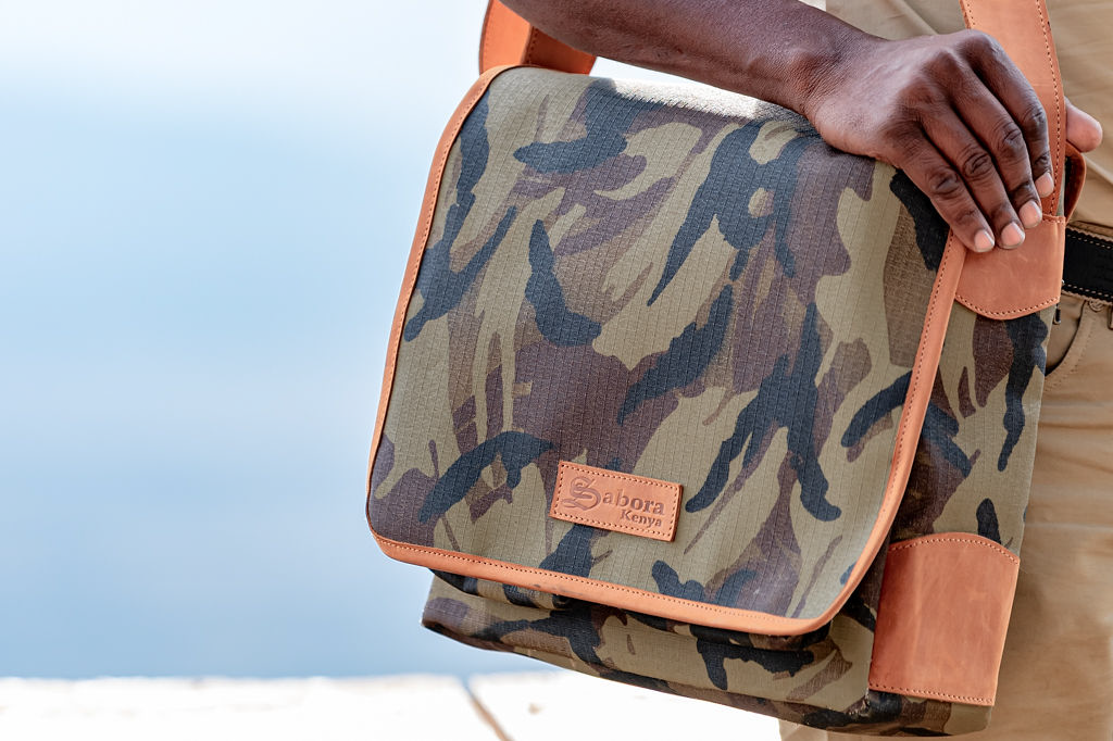 Messenger Bag in Ripstop & Leather - Image 3