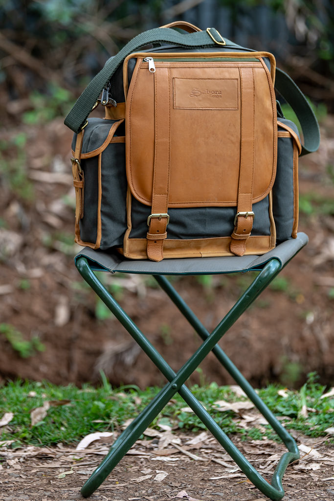 Green Canvas Backpack with Side Pockets - Image 2