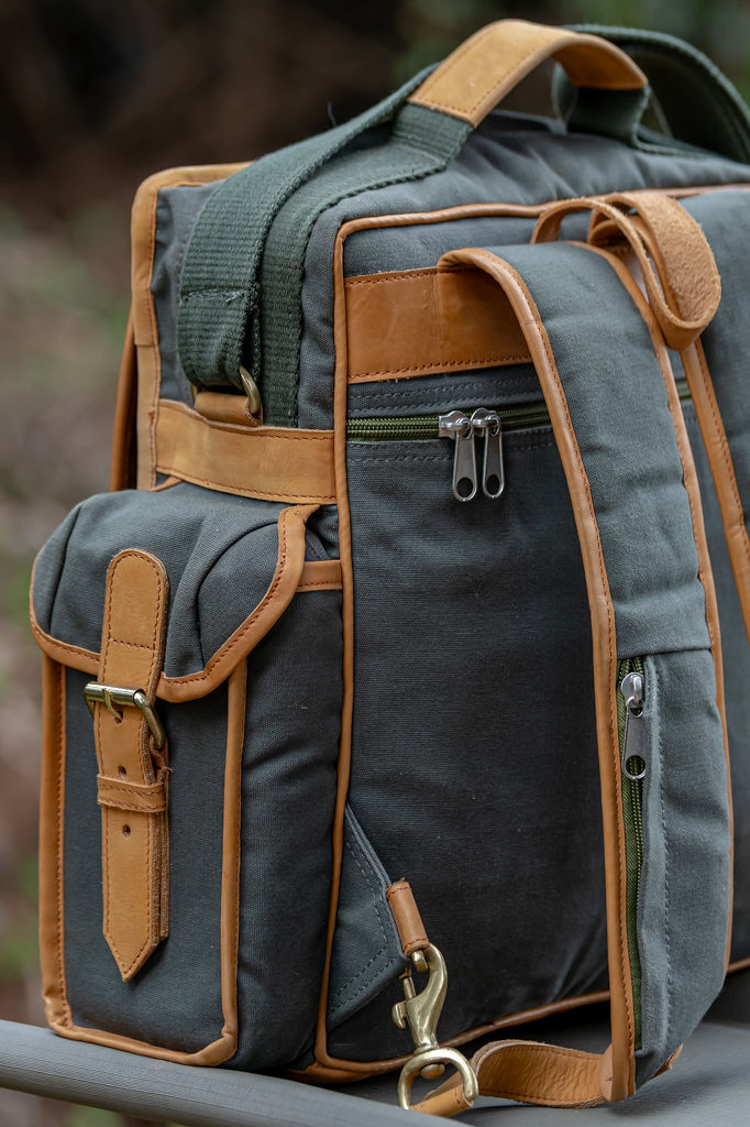 Green Canvas Backpack with Side Pockets - Image 9