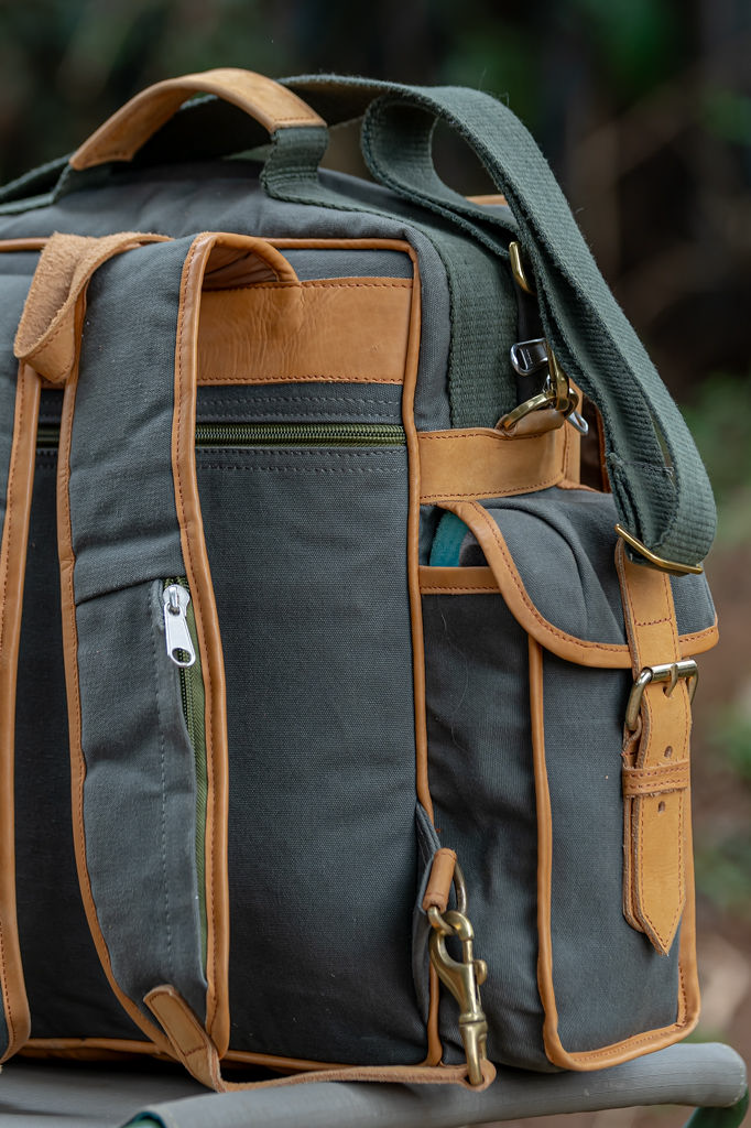 Green Canvas Backpack with Side Pockets - Image 10