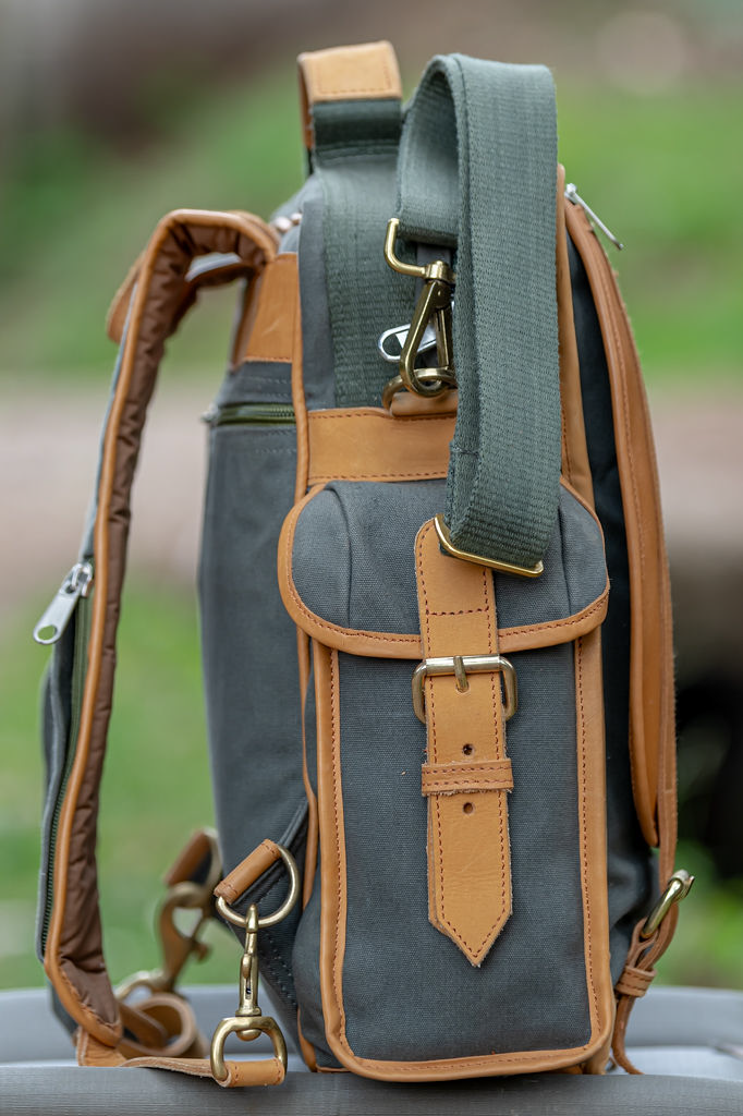 Green Canvas Backpack with Side Pockets - Image 12
