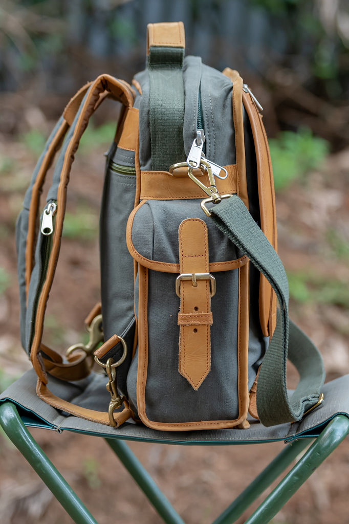Green Canvas Backpack with Side Pockets - Image 13