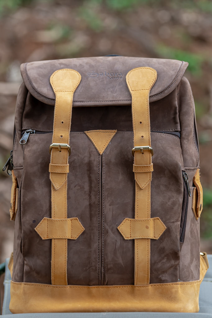 Canvas & Leather Backpack – Brown & Tan - Image 3