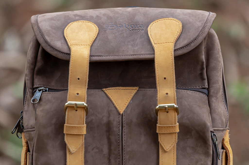 Canvas & Leather Backpack – Brown & Tan - Image 4