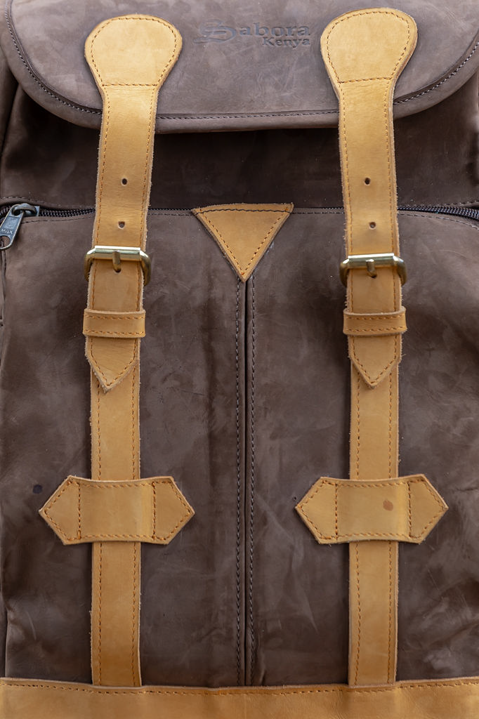 Canvas & Leather Backpack – Brown & Tan - Image 5