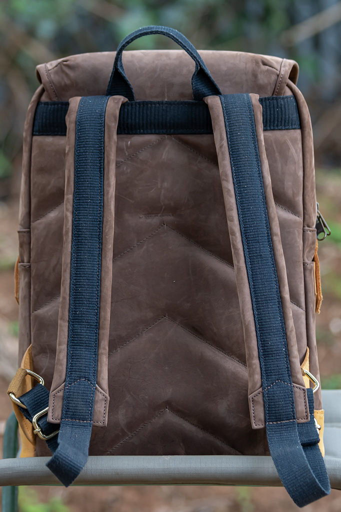 Canvas & Leather Backpack – Brown & Tan - Image 10