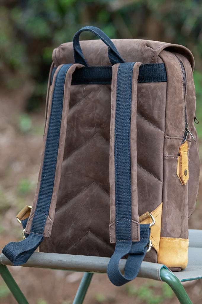 Canvas & Leather Backpack – Brown & Tan - Image 11