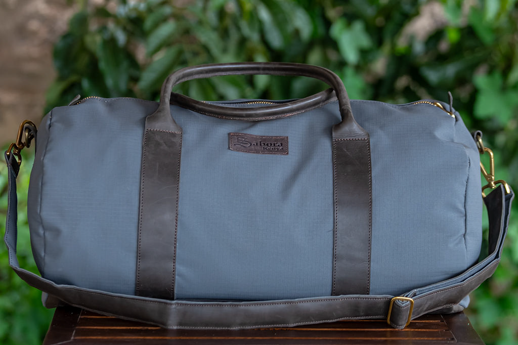 Explorer Bag in Grey Ripstop & Mocca Leather - Image 8
