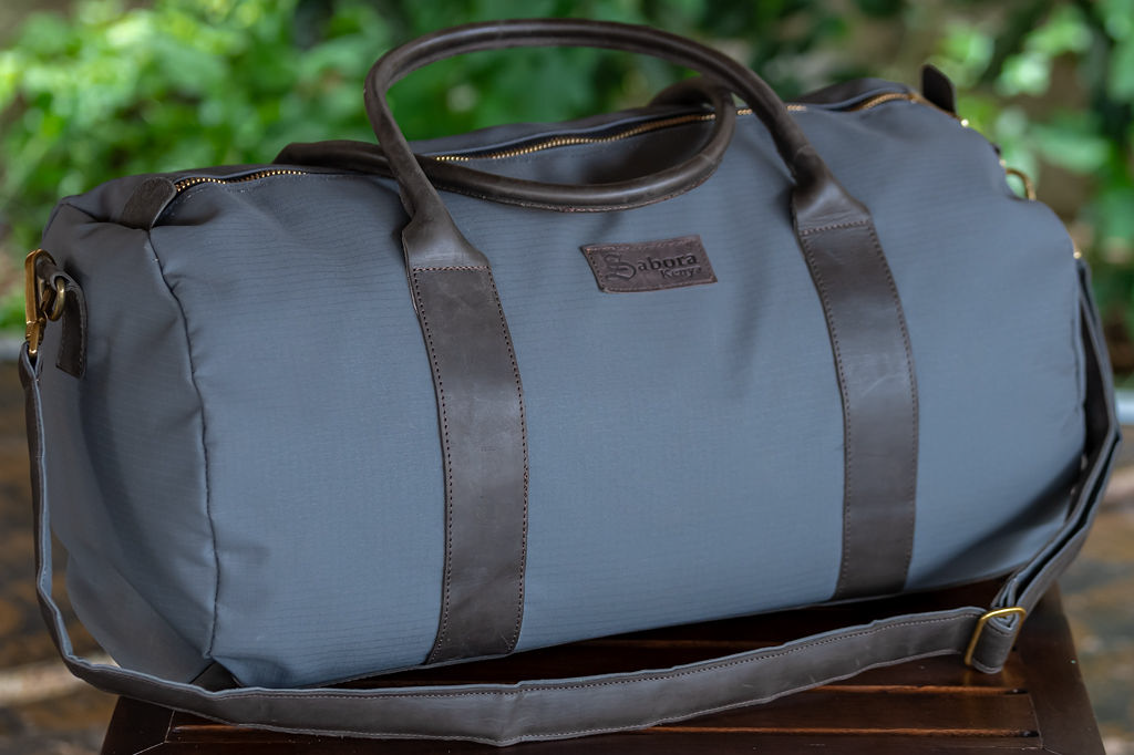 Explorer Bag in Grey Ripstop & Mocca Leather - Image 7