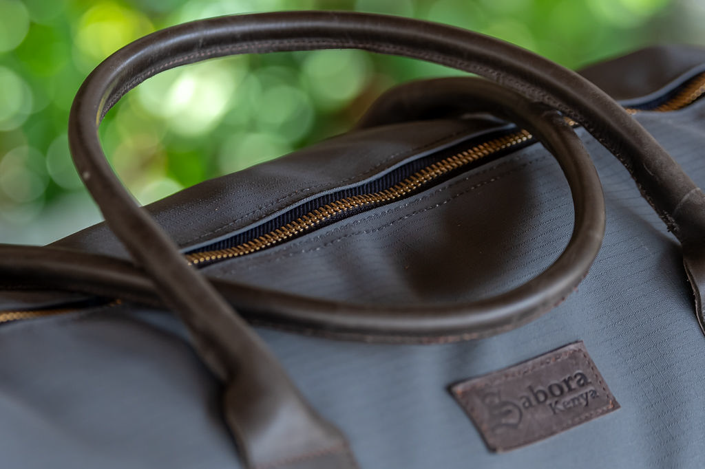 Explorer Bag in Grey Ripstop & Mocca Leather - Image 6