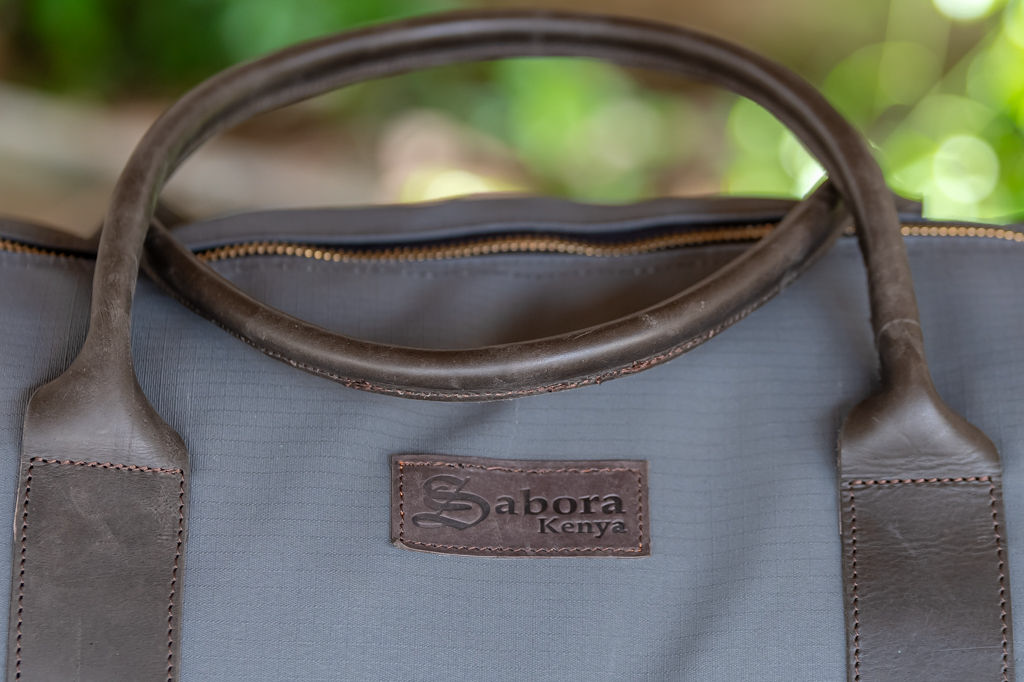 Explorer Bag in Grey Ripstop & Mocca Leather - Image 5