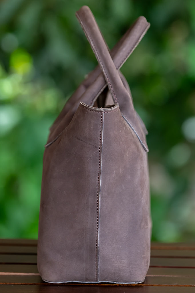 Mocca Leather Ladies Handbag - Image 5