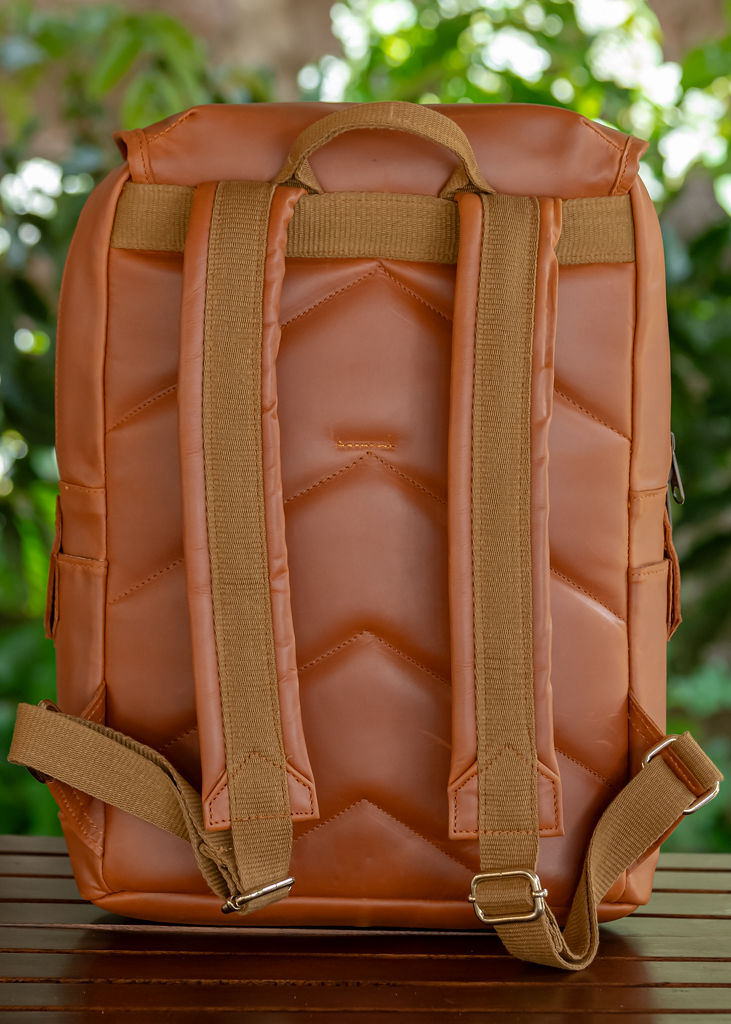 Glossy Chestnut Leather Backpack (Classic) - Image 6