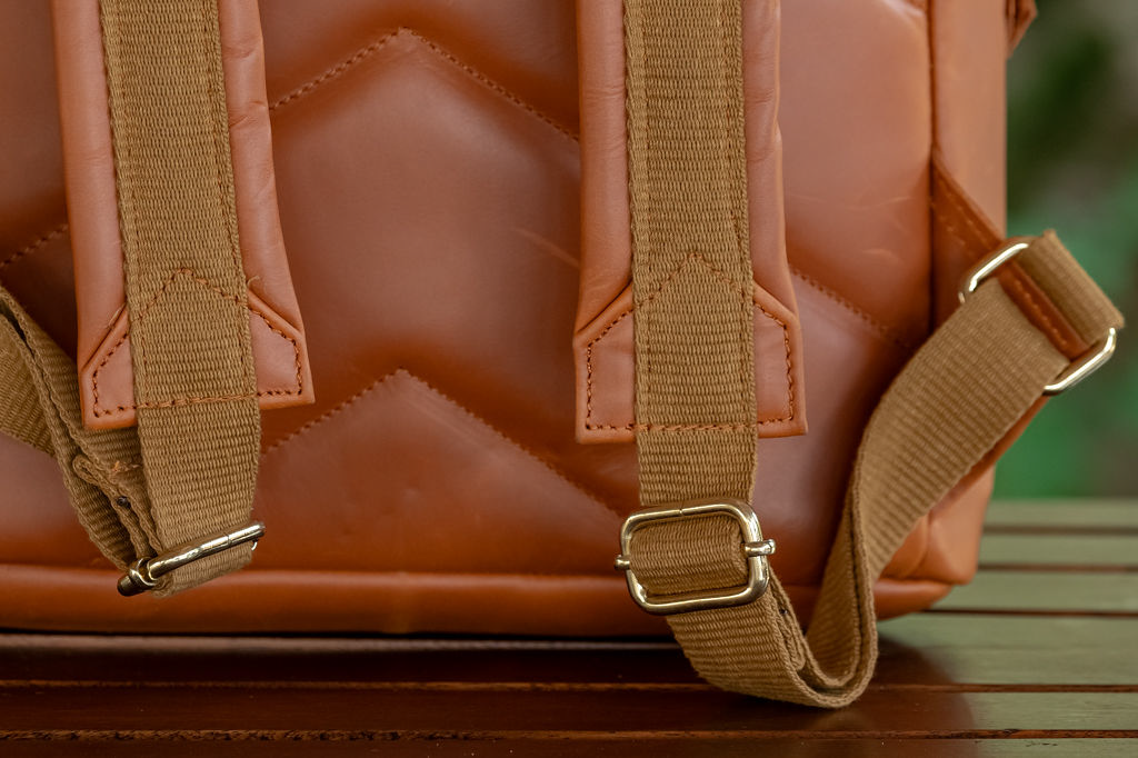 Glossy Chestnut Leather Backpack (Classic) - Image 9