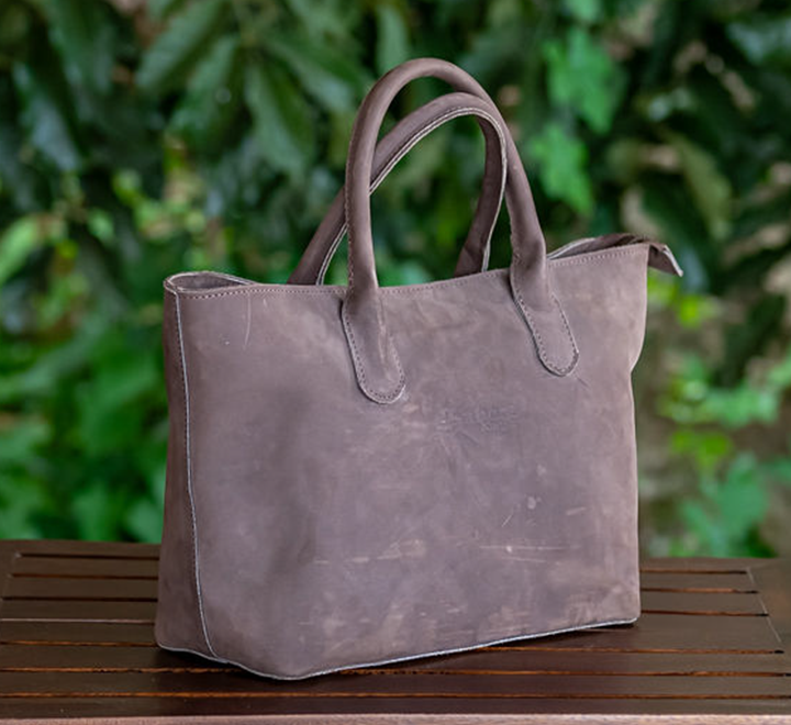 Mocca Leather Ladies Handbag