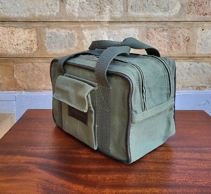 Book Bag – Green Canvas and Mocca Leather - Image 6