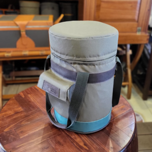 Champagne Cooler in Green Ripstop & Tan Leather