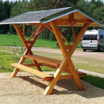 Movable Roofed Wooden Table