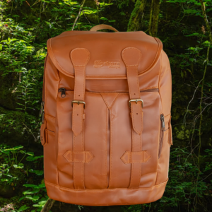 Glossy Chestnut Leather Backpack (Classic)