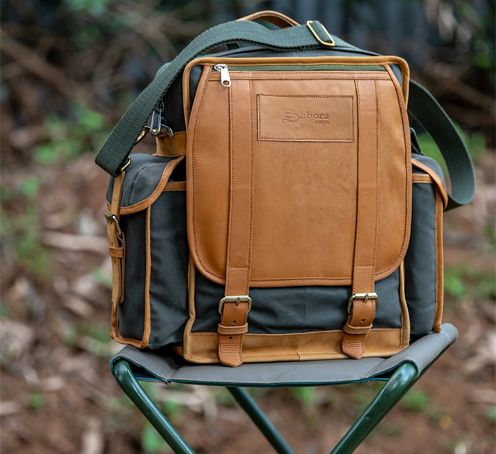 Green Canvas Backpack with Side Pockets
