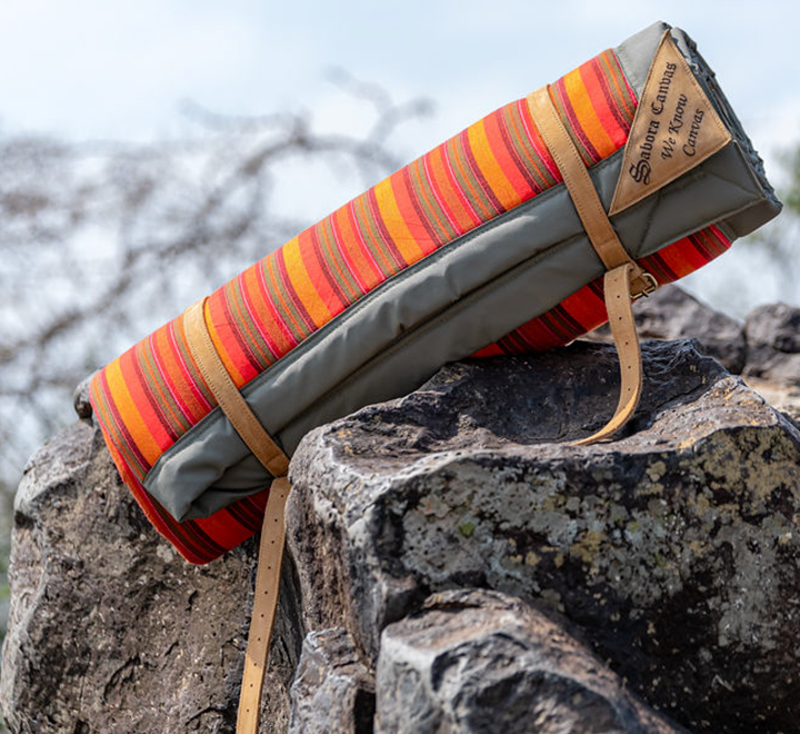 Picnic Mat in Green Ripstop & Maasai Shuka