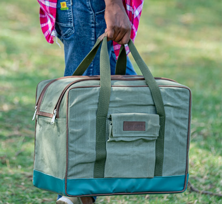 Safari Cooler in Green Canvas
