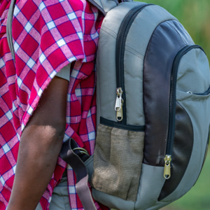 Green Ripstop & Mocca Leather Backpack