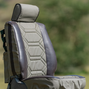 Seat Cover in Green Ripstop & Mocca Glossy Leather (Per Seat)