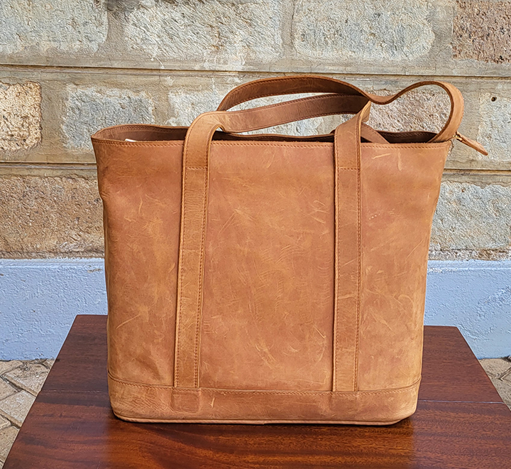Tan Leather Ladies Handbag - Image 5