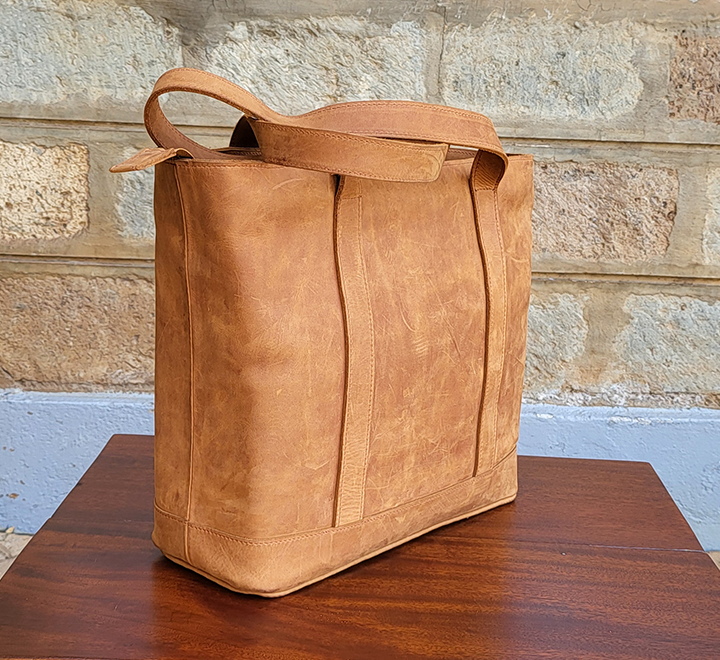 Tan Leather Ladies Handbag - Image 4