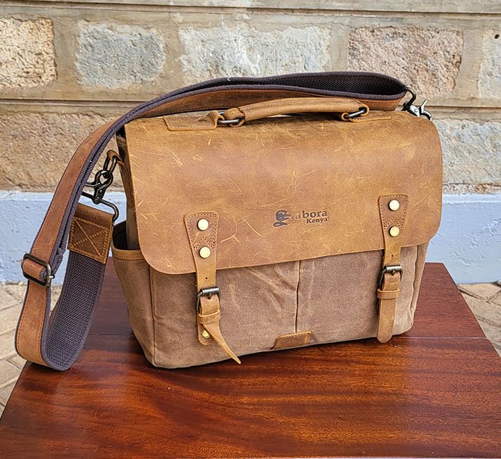 Waxed Canvas Laptop Bag - Image 5