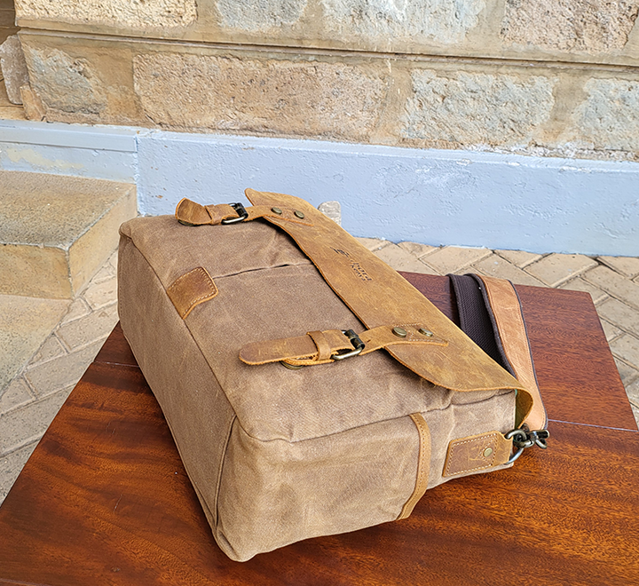 Waxed Canvas Laptop Bag - Image 3