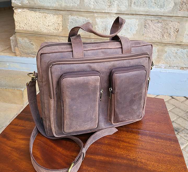 Leather Laptop Briefcase - Image 5