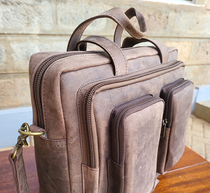Leather Laptop Briefcase - Image 3