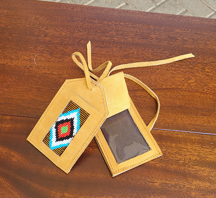 Beaded Leather Luggage Tag - Image 6