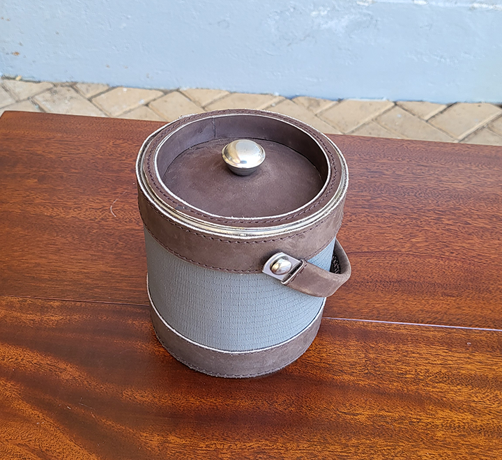 Ripstop & Leather Ice Bucket – Grey Ripstop - Image 3