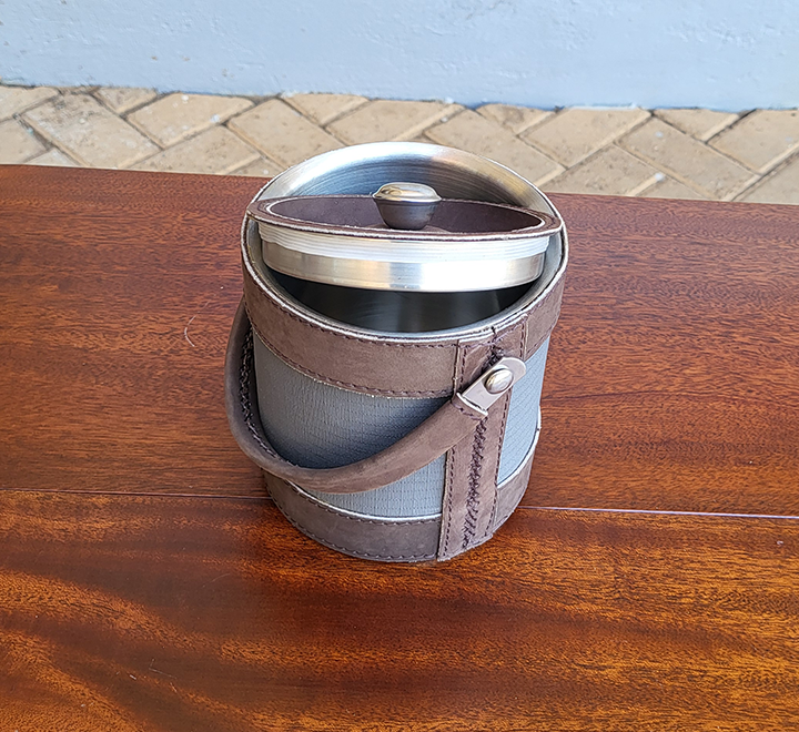 Ripstop & Leather Ice Bucket – Grey Ripstop - Image 7