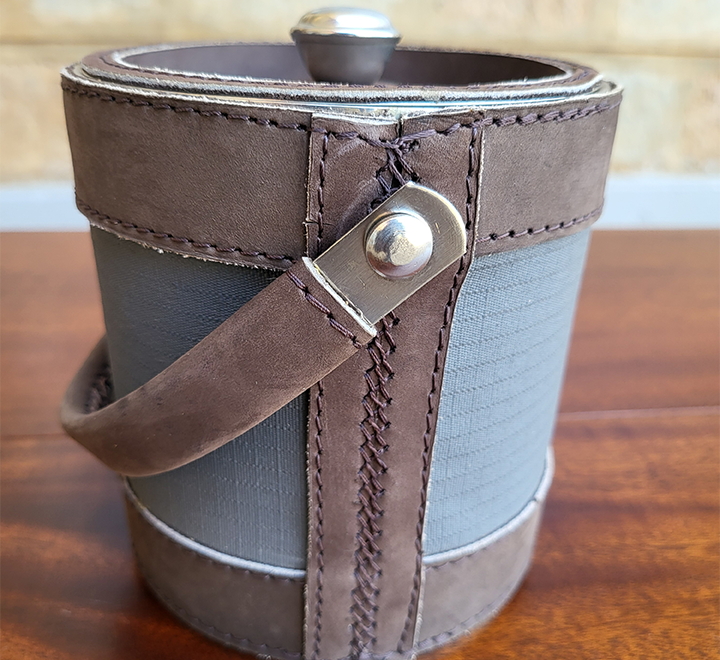 Ripstop & Leather Ice Bucket – Grey Ripstop - Image 2