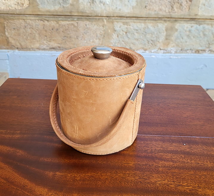 Leather Ice Bucket – Chestnut Leather - Image 7