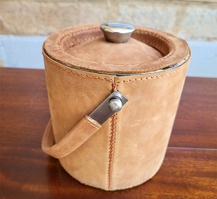 Leather Ice Bucket – Chestnut Leather - Image 2