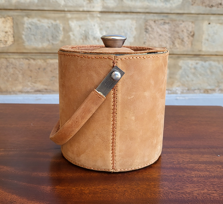 Leather Ice Bucket – Chestnut Leather - Image 3
